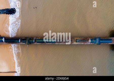 Luftaufnahme des Southwold Pier im Osten Englands. Stockfoto