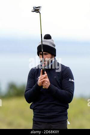 Adrian Otaegui auf dem vierzehnten Grün während des Tages einer der schottischen Meisterschaft in Fairmont St Andrews. Stockfoto