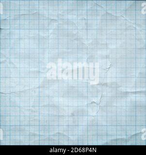 Alte zerknittert Raster Skala Papierbogen Hintergrund Stockfoto
