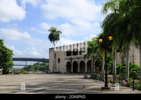 Dominikanische Republik Santo Domingo - Historischer Gouverneurspalast Alcazar de Doppelpunkt Stockfoto