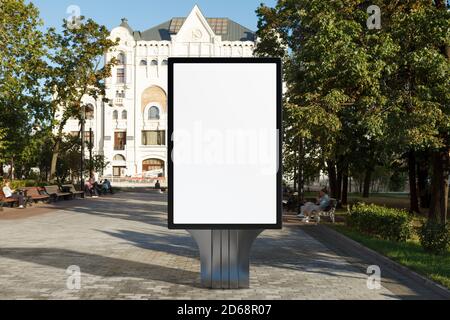 Werbung Plakatwand Stand Mock up auf der Straße. Stockfoto
