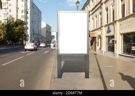 Werbung Plakatwand Stand Mock up auf der Straße. Stockfoto