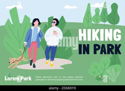 Wandern im Park Banner Stock Vektor