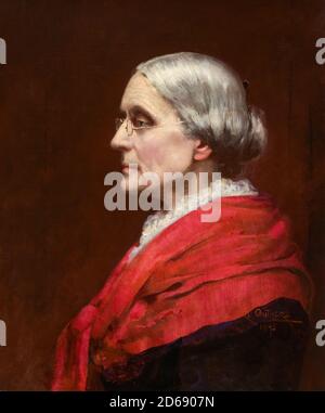 Susan B. Anthony (1820-1906), amerikanische Sozialreformerin, Frauenrechtlerin in der Frauenwahlbewegung, Portraitmalerei von Carl Gutherz, 1895 Stockfoto