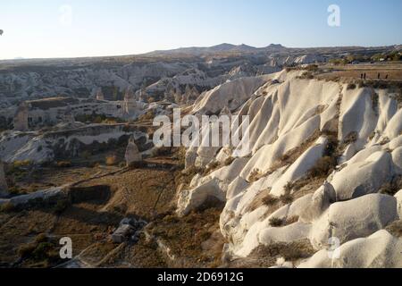 Einzigartige geologische Formationen in Kappadokien, Türkei. Stockfoto