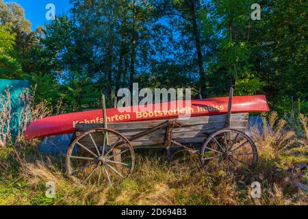 Kleiner Spreewaldhafen, kleiner Spree-Hafen Burg, Oberspreewald, Spree-Wald, Brandenburg, DDR, Europa Stockfoto