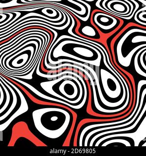 Trendige optische Illusion Vektor Hintergrund. Streifen Linien in Perspektive, Kurvenstreifen. Vektor EPS 10 Stock Vektor