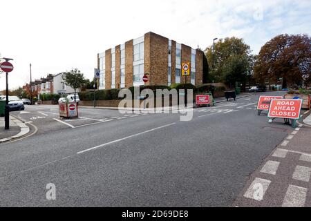 Wenig Verkehr Nachbarschaften durch Lewisham Rat in Dermody Road auferlegt Als Notfallreaktion auf die Covid-19-Pandemie Stockfoto