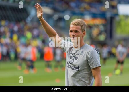 Brondby, Dänemark. August 2018. Nikolai Laursen von Broendby, WENN er vor dem 3F Superliga-Spiel zwischen Broendby IF und FC Nordsjaelland im Brondby Stadium gesehen wurde. (Foto: Gonzales Photo - Thomas Rasmussen). Stockfoto