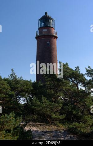 Leuchtturm am Darsser Ort in Deutschland Stockfoto