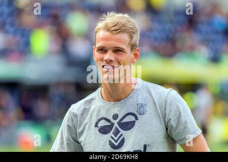 Brondby, Dänemark. August 2018. Nikolai Laursen von Broendby, WENN er vor dem 3F Superliga-Spiel zwischen Broendby IF und FC Nordsjaelland im Brondby Stadium gesehen wurde. (Foto: Gonzales Photo - Thomas Rasmussen). Stockfoto