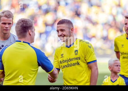 Brondby, Dänemark. August 2018. Josip Radosevic (22) von Broendby, WENN er während des 3F Superliga-Spiels zwischen Broendby IF und FC Nordsjaelland im Brondby Stadium gesehen wurde. (Foto: Gonzales Photo - Thomas Rasmussen). Stockfoto