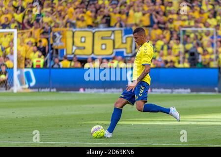 Brondby, Dänemark. August 2018. Joel Kabongo (24) von Broendby, WENN er während des 3F Superliga-Spiels zwischen Broendby IF und FC Nordsjaelland im Brondby Stadium gesehen wurde. (Foto: Gonzales Photo - Thomas Rasmussen). Stockfoto