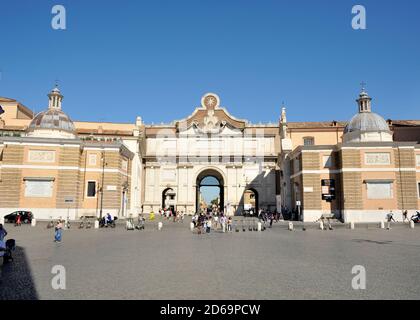 Porta del Popolo, Rom, Italien Stockfoto