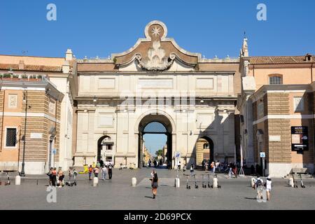 Porta del Popolo, Rom, Italien Stockfoto