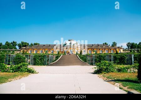 Schloss Sanssouci Sommer Palast am Park von Sanssouci in Potsdam, Deutschland Stockfoto