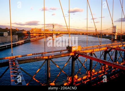 Ansicht von Brooklyn Bridge, New York Stockfoto