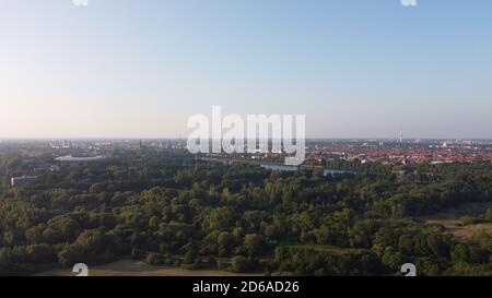 Hannover vom Himmel Stockfoto