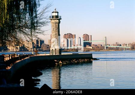 Leuchtturm, Roosevelt Island, New York, USA Stockfoto