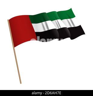 Hintergrund der Flagge der Vereinigten Arabischen Emirate. Vektorgrafik EPS10 Stock Vektor