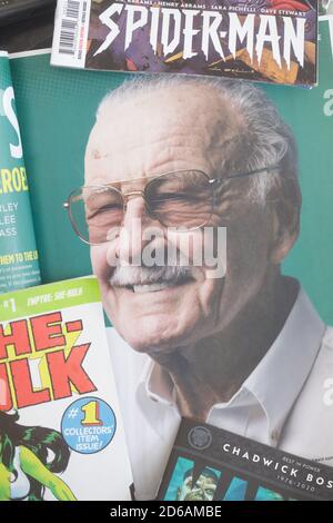 Stan Lee, Schöpfer von Marvel Comic-Figuren. Stockfoto