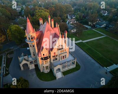 Luftaufnahme des wunderschönen Craigdarroch Castle, Victoria, Vancouver Island, BC, Kanada Stockfoto