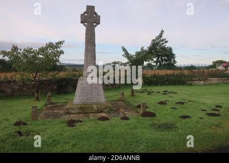 Die anglo-schottische Grenze. Cornhill. Northumberland. England. Großbritannien. VEREINIGTES KÖNIGREICH Stockfoto