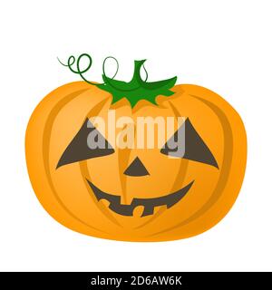Halloween fanny Kürbis mit gruseligen Gesicht auf weiß Stock Vektor