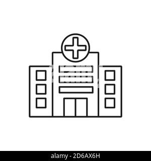 Hospital Icon Element von Building Icon für mobiles Konzept und Web-Apps. Das Symbol für dünne Linien kann für das Internet und mobile Geräte verwendet werden. Premium-Symbol auf Weiß Stock Vektor