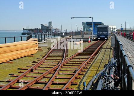 Southend Pier Bahnstrecke Stockfoto