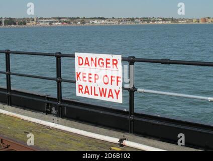 southend Pier Bahnstrecke Stockfoto