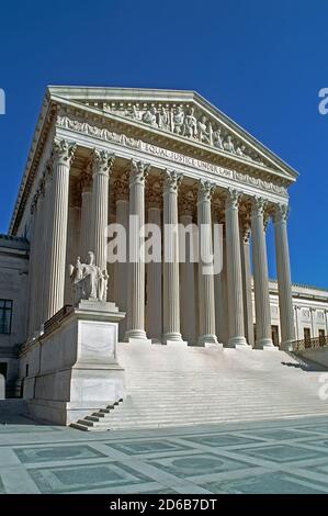Das Gebäude des Obersten Gerichtshofs der vereinigten Staaten in Washington D C Stockfoto