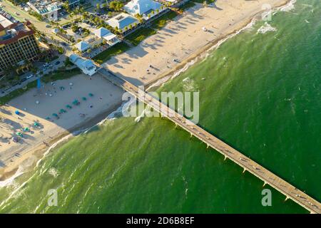 Deerfield Florida Angeln Pier Luftbild Stockfoto