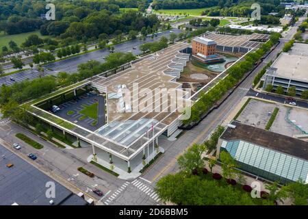 Cummins Corporate Office Building, entworfen von Kevin Roche, Columbus, Indiana Stockfoto