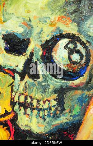 Original Öl Gemälde Kunstwerk auf texturierter Leinwand Stockfoto