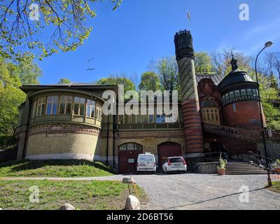 Schweden, Stockholm - Mai 16 2019: Außenansicht des Scanian Minengebäudes in Djurgarden am 16 2019. Mai in Stockholm, Schweden. Stockfoto