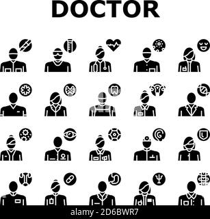 Medical Specialty Collection Icons Set Black Vector Stock Vektor