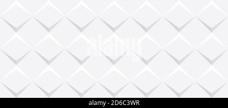 Moderne hellgraue Raute (Diamant, gekipptes Quadrat) Form nahtloses Muster. Abstrakter geometrischer Hintergrund. Stockfoto