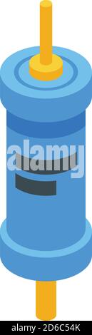 Schalter Kondensator Symbol, isometrische Ausführung Stock Vektor