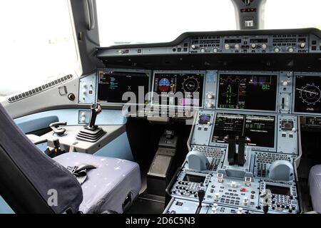 Airbus A350 Cockpit Stockfoto