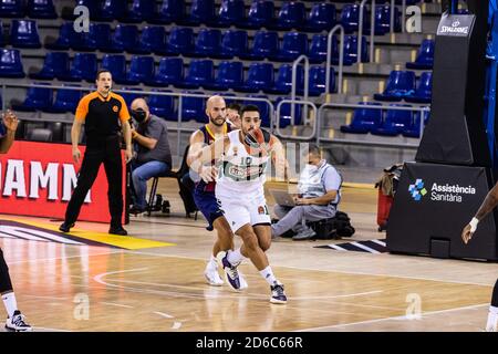 Oannis Papapetrou von Panathinaikos OPAP und Nick Calathes von FC Barcelona während des EuroLeague-Basketballspiels der Turkish Airlines zwischen dem FC Barcelon Stockfoto