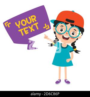 Lustige Kind Präsentiert Und Zeigt Stock Vektor