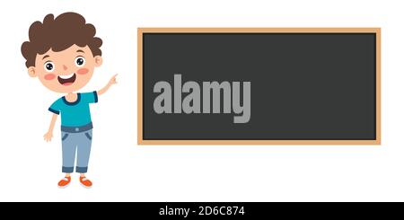 Lustige Kind Präsentiert Und Zeigt Stock Vektor