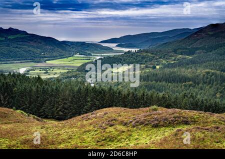 Blick vom Pecipice Walk in der Nähe von Dolgellau, Gwynedd North Wales, Großbritannien. Stockfoto