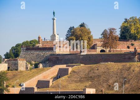 Serbien, Belgrad, Blick auf das Victor-Denkmal, Belgrader Festung Stockfoto