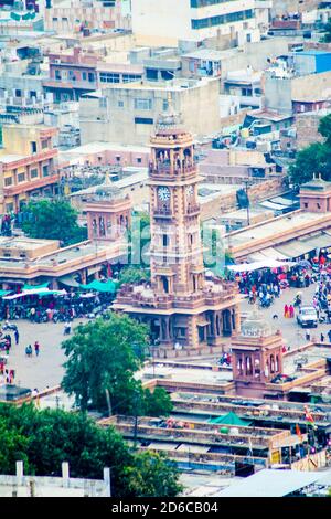 Ghanta Ghar (Clock Tower) & Sadar Market Jodhpur Rajasthan Stockfoto