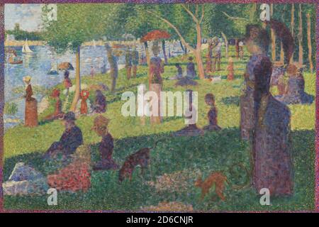 Studie für, ein Sonntag auf der Insel La Grande Jatte, Georges Seurat, 1884, Metropolitan Museum der Kunst, Manhattan, New York City, USA, Nordamerika Stockfoto