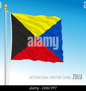 Zulu-Flagge, internationales maritimes Signal, Buchstabe Z, Vektorgrafik Stock Vektor
