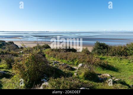 Blick auf die Morecambe Bay von Jenny Brown's Point, Silverdale, Carnforth, Lancashire, Großbritannien. Stockfoto