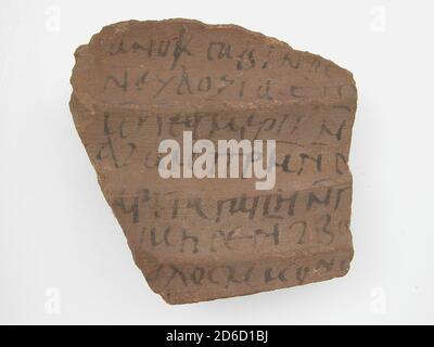 Ostrakon mit einem Brief von Sabinus an Paham, koptisch, 580-640. Stockfoto